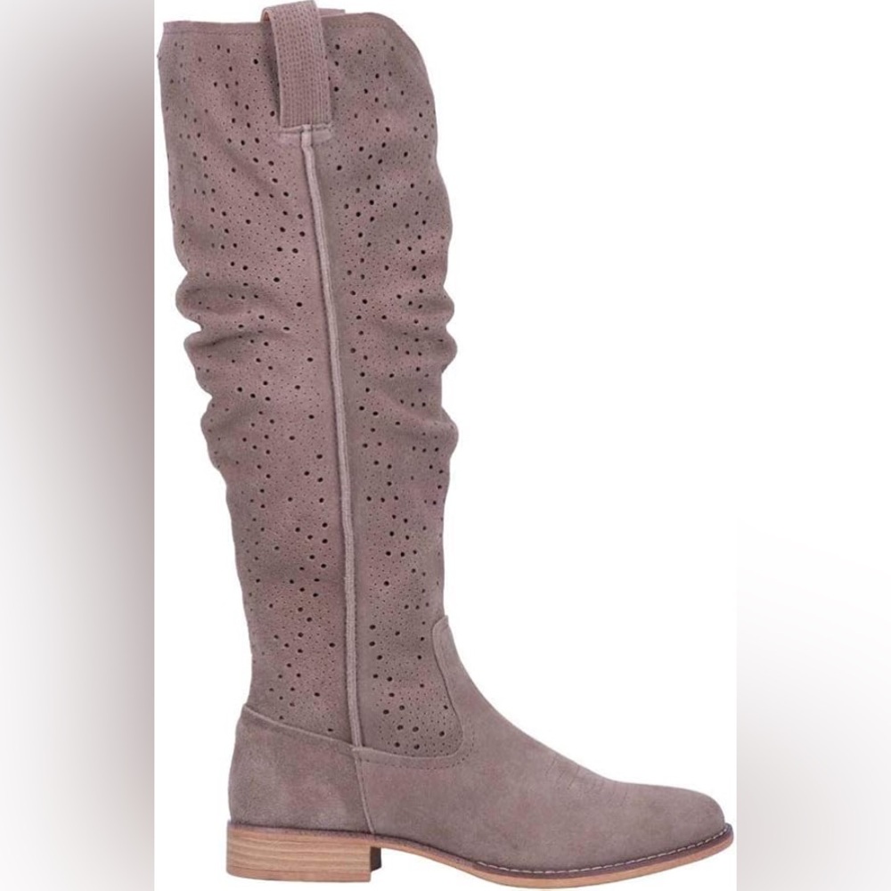 Dingo Knee High Boots Taupe Suede 8